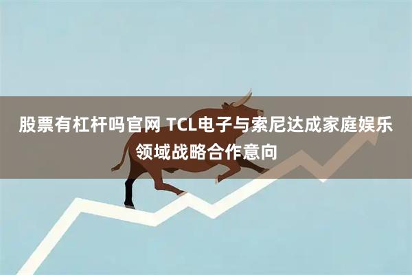 股票有杠杆吗官网 TCL电子与索尼达成家庭娱乐领域战略合作意向